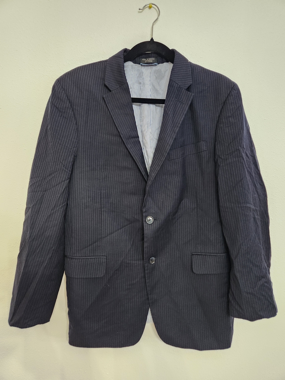 Tommy Hilfiger Wool Navy Pinstripe Sport Coat